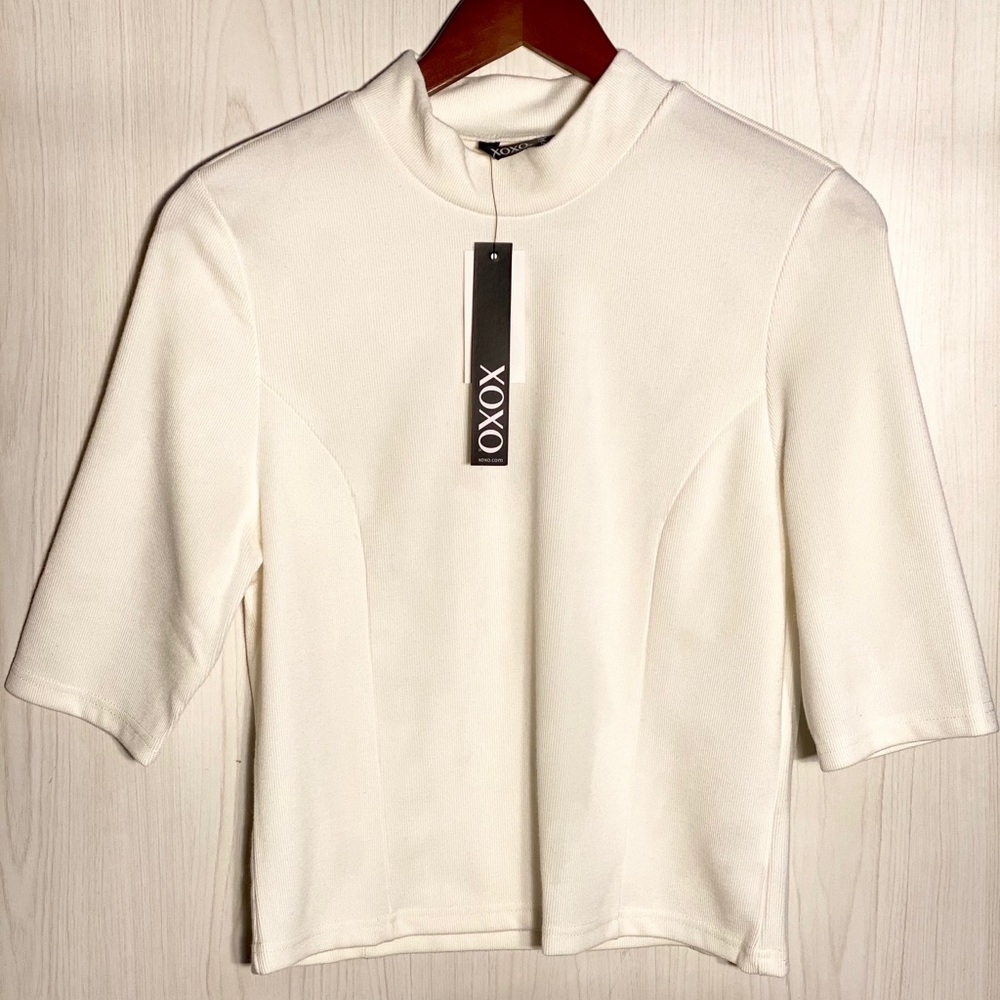 XOXO Womens High Rise Collar Sweater